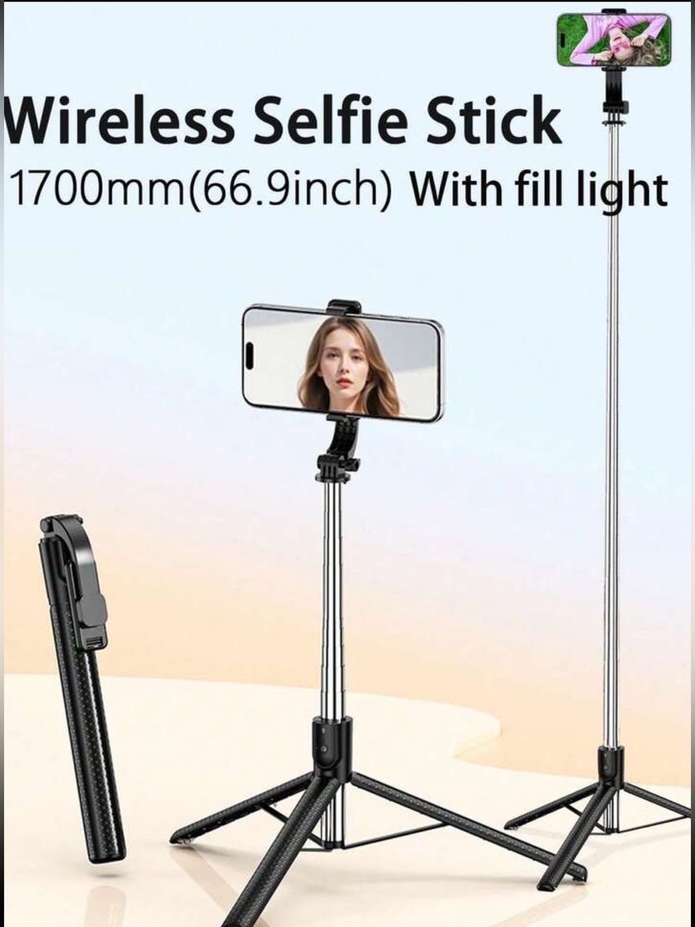 67”♦️SELFIE STICK&TRI POD